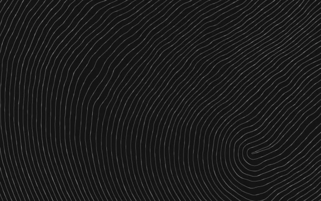 Survey ridge: pale lines around a long ridge on dark paper